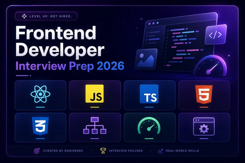 Frontend Developer interview preparation 2026 — React, JavaScript, TypeScript, HTML, CSS, frontend system design, performance optimization, and browser internals for India hiring loops